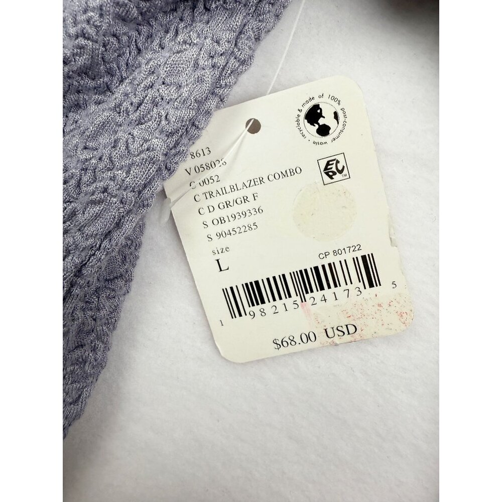 Free People Lavender V-Neck Long Sleeve Top with Neon Stripe Detail - Picture 3 of 6